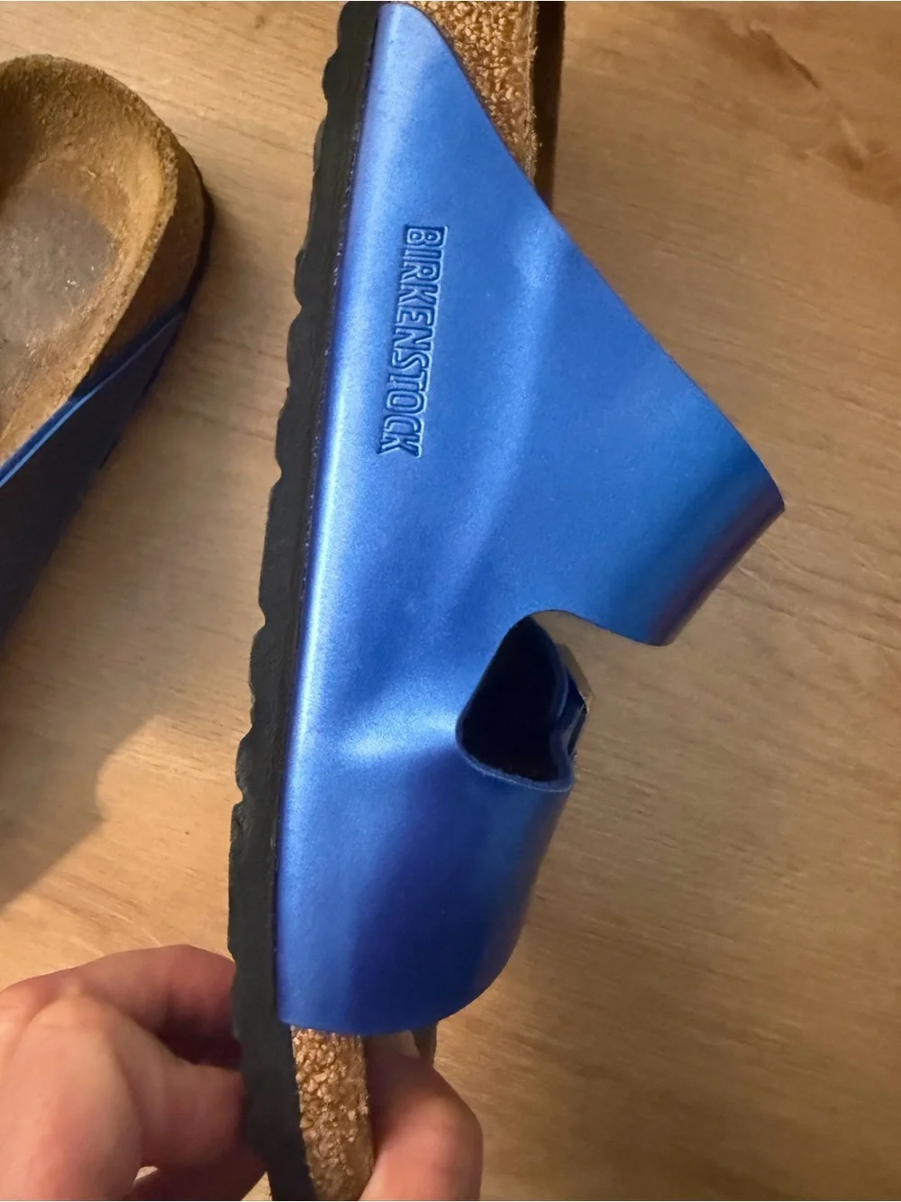 Birkenstock Metallic Blue Double Strap Sandals - Picture 8 of 10